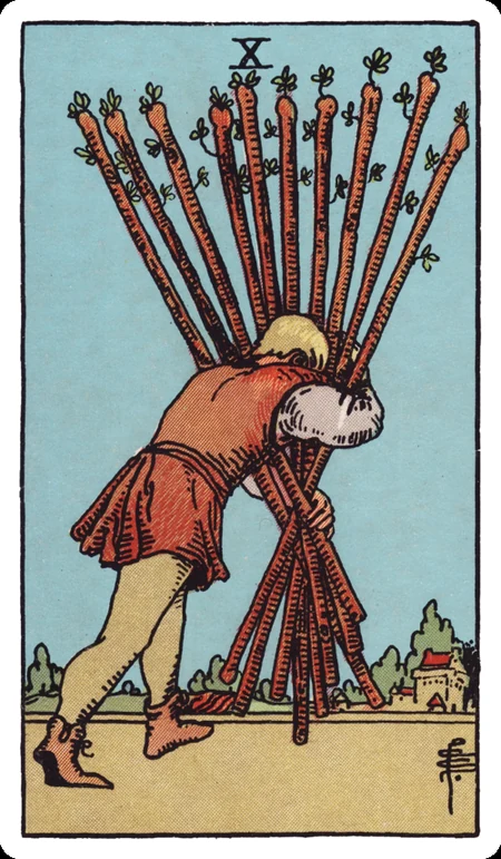 权杖十 tarot card