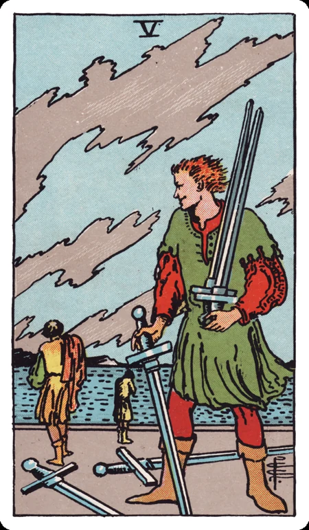 宝剑五 tarot card
