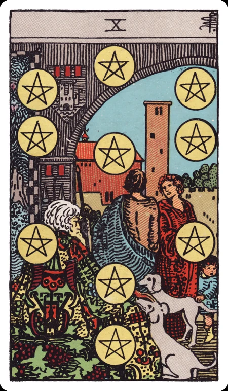 星币十 tarot card