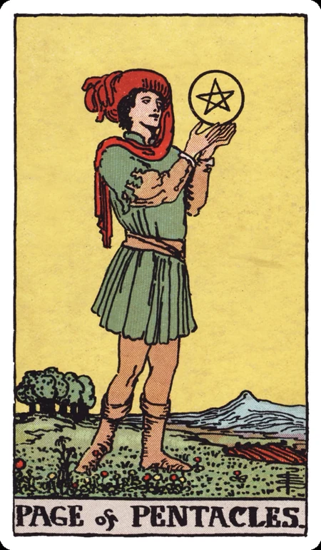 星币侍从 tarot card