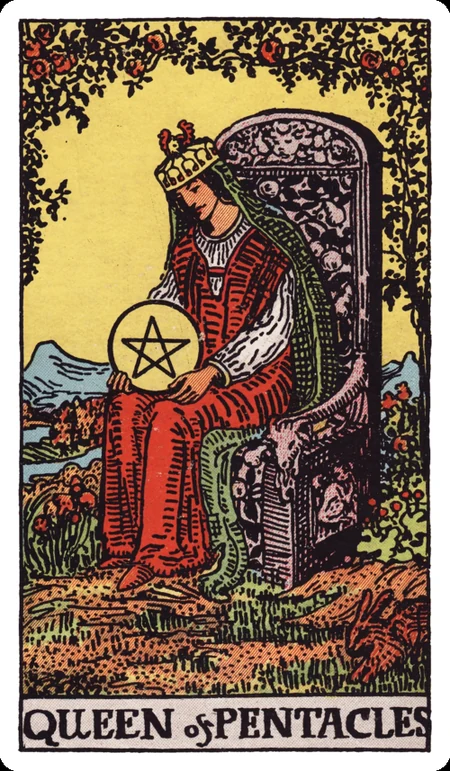 星币王后 tarot card
